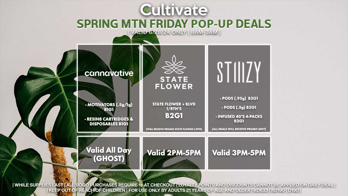 Cannavative State Flower Stiiizy Las Vegas Cultivate Spring Mountain Pop-ups