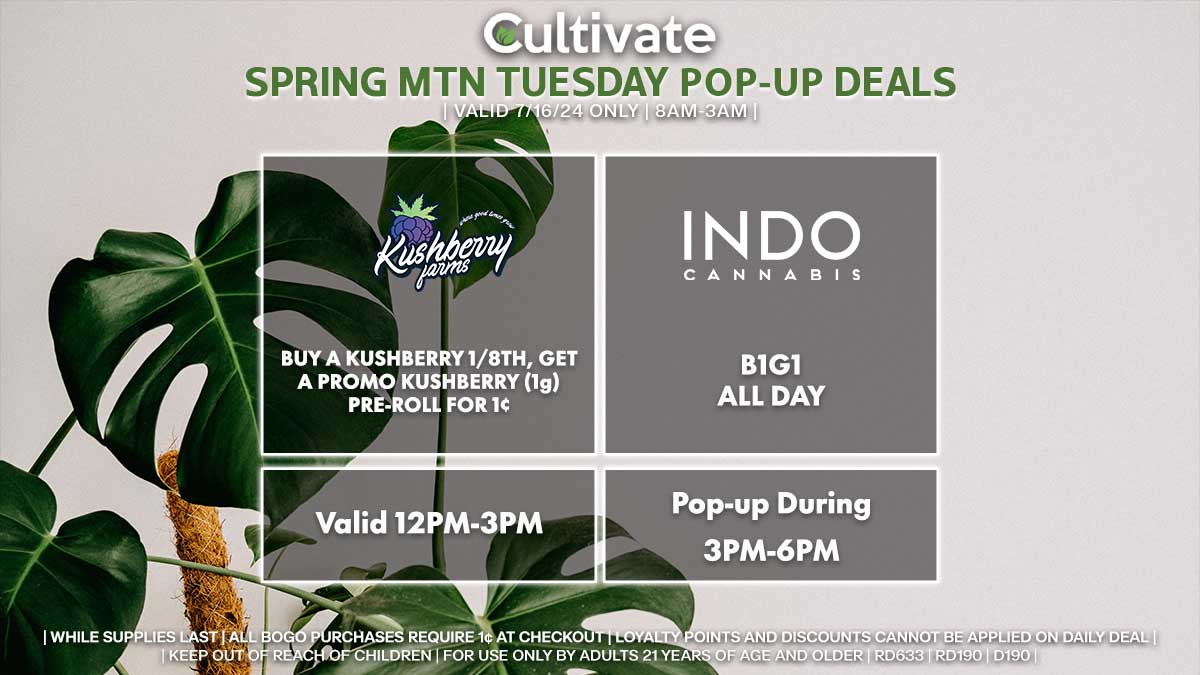 Kushberry Farms Indo Las Vegas cultivate spring mountain pop-ups