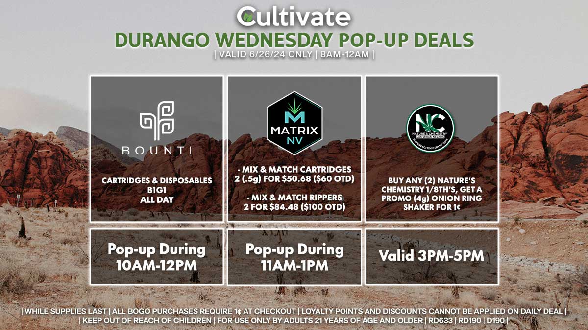 Bounti Matrix Nature's Chemistry Cultivate Durango Pop-ups