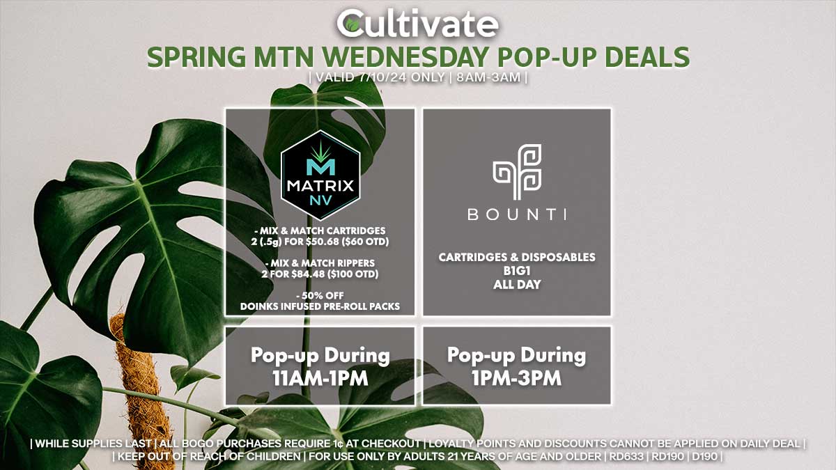 Matrix Bounti Las Vegas Cultivate Spring Mountain Pop-ups